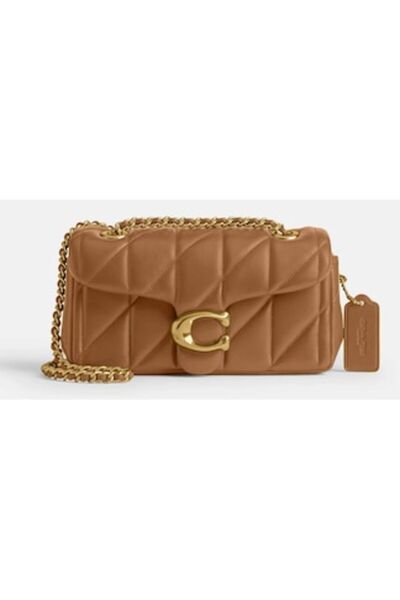 Coach , Quilted Leather Shoulder Chain Bag Tabby, Brown