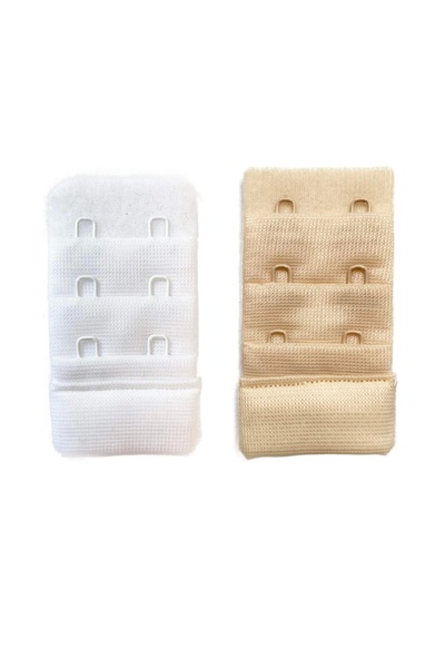 No8 Home 2 Pieces Agraf Bra Extension Clasp 3 Rows / 2 Hooks White Skin