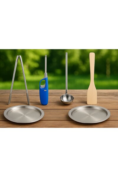 Metler صينية كونفيه 34 سم، طقم كونفيه كامل مع ولاعة طويلة، ملقط، مغرفة، وملعق...