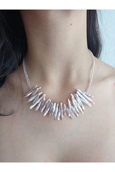 Mudita Tasarım Rose renk 2 mm kristal rose renk gerçek doğal çubuk tatlı su incisi