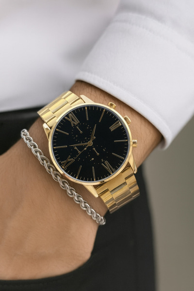 LOOQ Roman Numeral Steel Cord Men's Watch