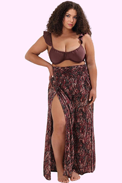 PayBuy Women's Fashion Wide Leg Crinkle Woven Pants Floral Pattern High Waist Summer Beach Daily Use