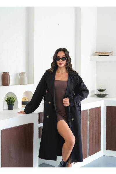 Chef d'atelier Kadın Oversize Uzun Dökümlü Trençkot