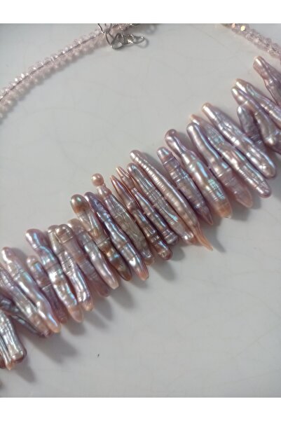 Mudita Tasarım Rose renk 2 mm kristal rose renk gerçek doğal çubuk tatlı su incisi