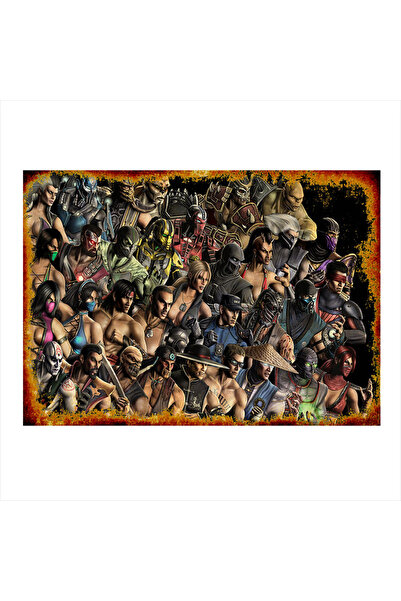 Bedeko Mortal Kombat Dövüşçüleri Tasarım Ahşap Tablo 25cm X 35cm