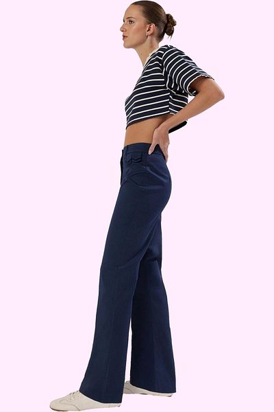 PayBuy Women's Fashion High Waist Wide Leg Bootcut Trousers Cotton Daily Use Summer