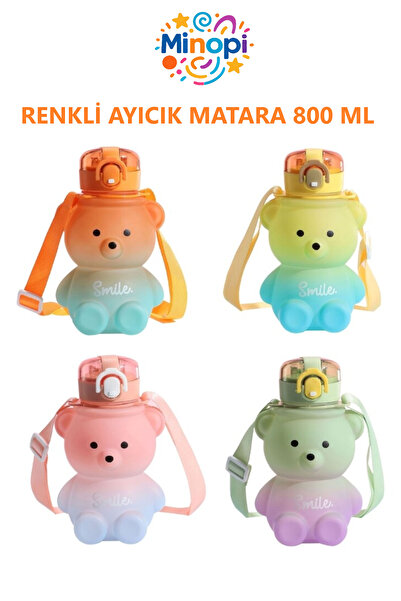 Minopi Smile Teddy Bear Model Water Bottle Water Bottle Water Bottle 800 ml Bpa Free Water Bottle Student