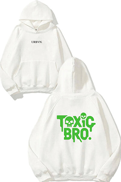 urbvn سويت شيرت أبيض كبير الحجم مطبوع بتصميم Toxic 1