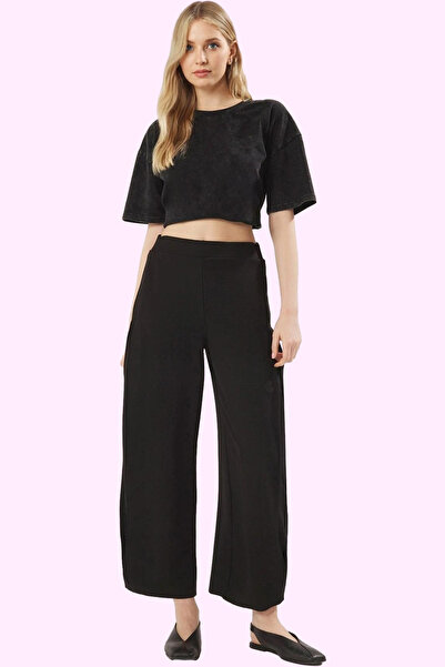 PayBuy Women's Fashion High Waist Wide Leg Knitted Pants Regular Daily Weekend Summer