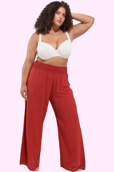 PayBuy Women's Fashion Wide Leg High Waist Beach Pants Summer Casual Plus Size Summer