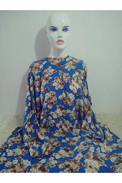 hoaryage Robadan Long Sleeve 100% Viscose Pressed Floral Mother Dress, Prayer Dress, Hijab Dress