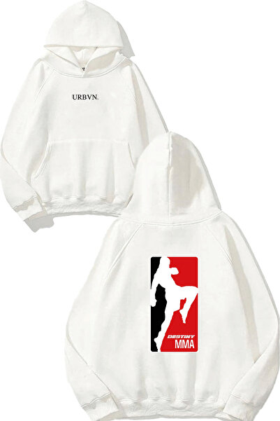 urbvn سويت شيرت أبيض كبير الحجم مطبوع بتصميم Destiny Mma