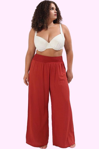 PayBuy Women's Fashion Wide Leg High Waist Beach Pants Summer Casual Plus Size Summer