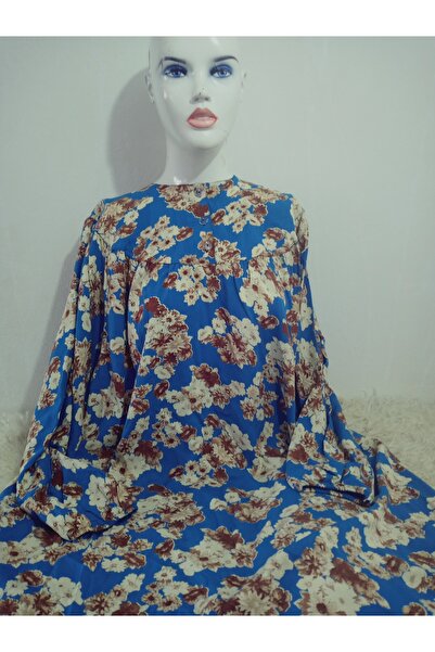 hoaryage Robadan Long Sleeve 100% Viscose Pressed Floral Mother Dress, Prayer Dress, Hijab Dress