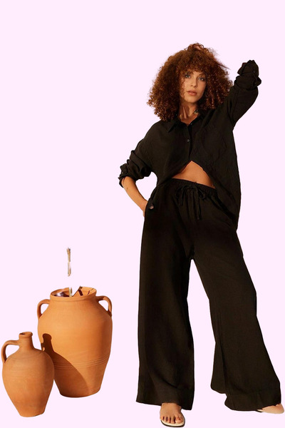 PayBuy Women's Fashion High Waist Wide Leg Linen Pants Daily Use Summer
