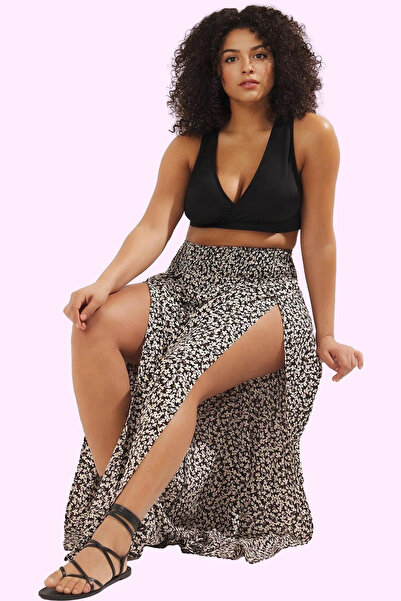 PayBuy Women's Fashion Wide Leg Crinkle Woven Pants Floral Pattern High Waist Summer Beach Daily Use