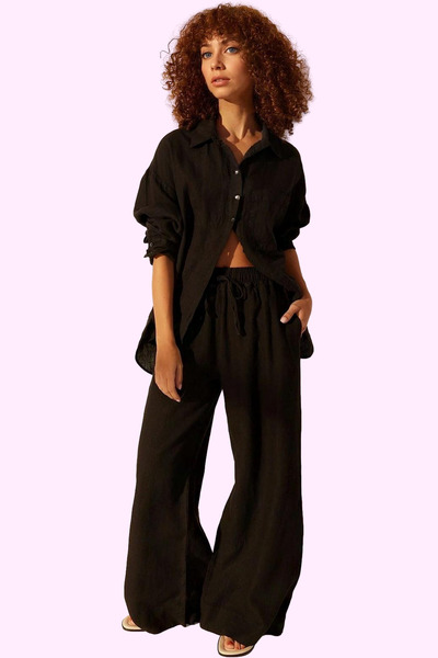 PayBuy Women's Fashion High Waist Wide Leg Linen Pants Daily Use Summer