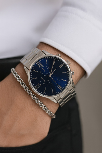 LOOQ Roman Numeral Steel Cord Men's Watch