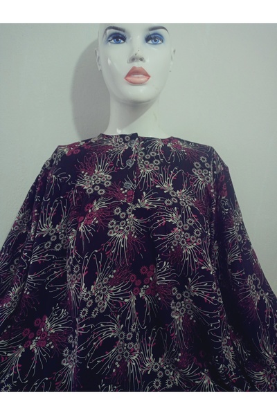 hoaryage Robadan Long Sleeve 100% Viscose Pressed Floral Mother Dress, Prayer Dress, Hijab Dress