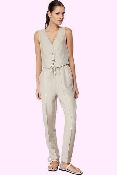 PayBuy Women's Fashion High Waist Straight Straight Cut Linen Blend Pants Summer Comfortable Daily Weekend