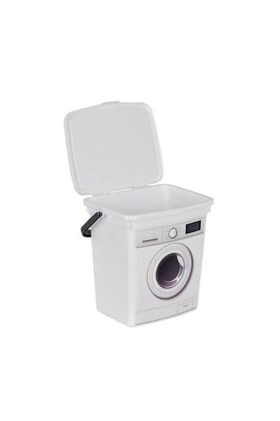 ZAYAZ Storage Box for Washing Machine Detergents, White and Black, 5 L