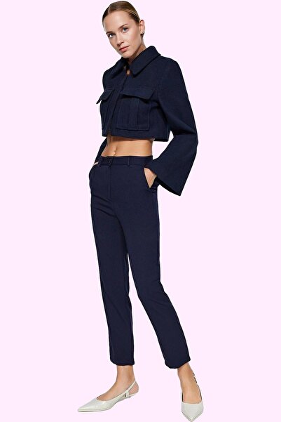 PayBuy Women's Fashion Woven Pipe Leg Pants Regular Waist Cigarette Fit Daily Use
