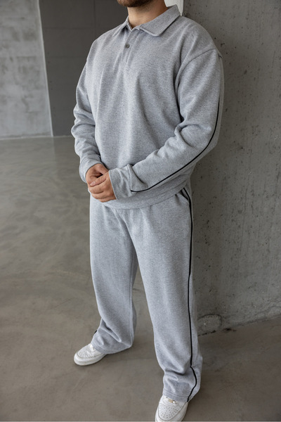 DARK MODA Erkek Oversize Alt-Üst Şeritli Baggy Eşofman Takımı