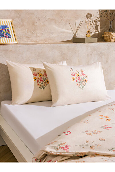 LC Waikiki Floral Patterned Modern 100% Cotton Double Duvet Cover Set