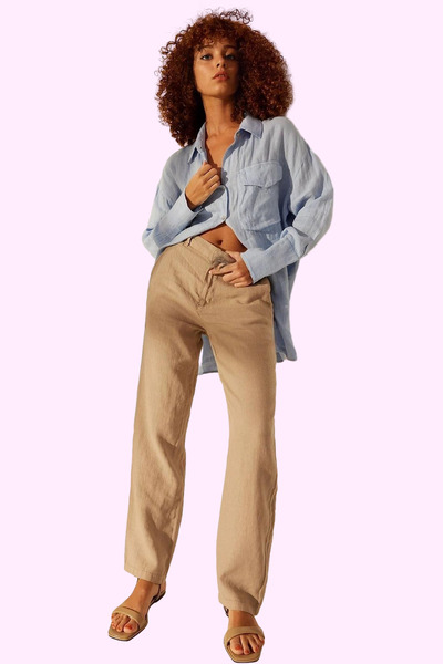 PayBuy Women's Fashion High Waist Wide Leg Linen Pants Casual Chic Weekend Summer