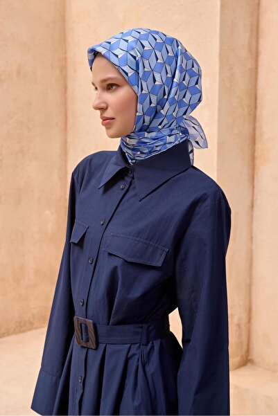 Belli Eșarfă Tivil 100% Mătase 4112 - 35 Model Mixin Albastru