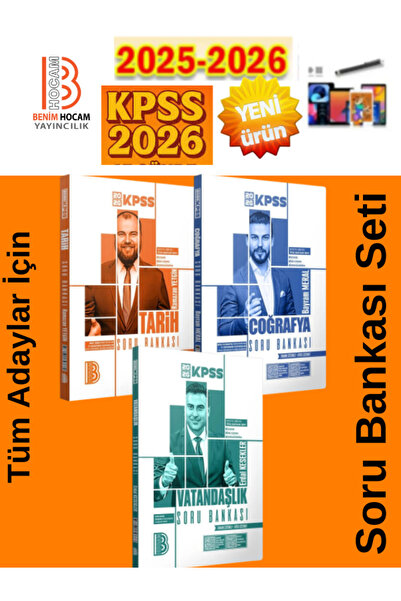Karma Kitaplar Benim Hocam Yayınları 2026 KPSS Genel Kültür Soru Bankası Seti...
