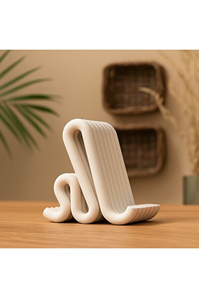 OEM Modern Phone Stand with Minimalist Design, 3D Printed, Plastic, White
