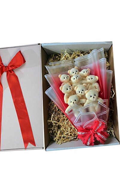 Sole 90 cm Plush Teddy Bear and 9 Piece Teddy Bouquet – Valentine's Day & Birthday Gift