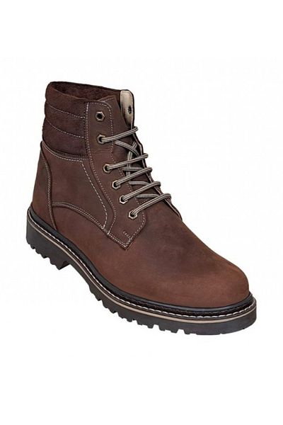 BRAVOSHOP Men's experimental boots made of genuine leather, fur lined, winter model, buff brown, GKR37MBUF