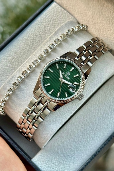 Homies Women's Wristwatch Steel Cord Calendar Waterproof Gift Box and Bracelet Gift.Hm27079S01