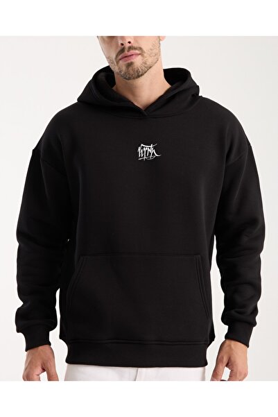 VEK Hanorac cu glugă cu imprimeu turcesc, cu litere Gokturk cu design special