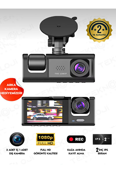 EMİN ENSAR HOME 1080P Dash Cam Full Hd Araç içi Kamera On Arka ve İç Kayıt 3 ...