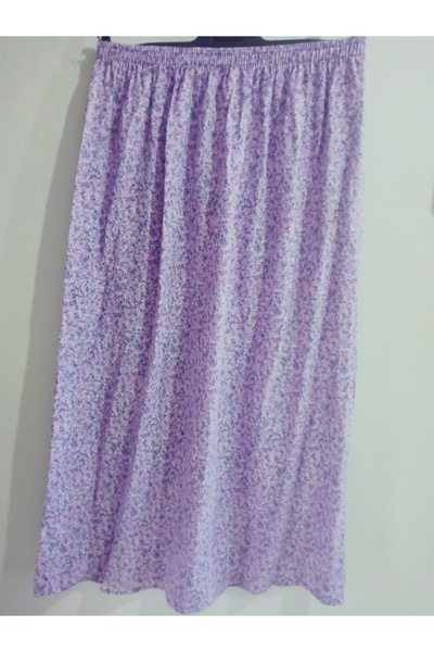 hoaryage Elastic Waist, Vivid Colorful Patterned Viscose Press Fabric Maxi Length Skirt, Prayer Skirt, Size 36-48