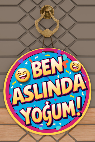Dormot Сучасний цифровий друк на дереві Жовтий Синій Я насправді не такий Дверна прикраса