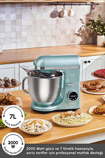 Karaca Mastermaid Chef Ultra D2000W Dijital Ekranlı Hamur Yoğurma Makinesi Tiffany 7L