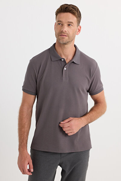 Tudors Ανδρικό μπλουζάκι με κανονική εφαρμογή, κλασική κοπή, βαμβακερό μαλακό υφασμάτινο μπλουζάκι με γιακά πόλο