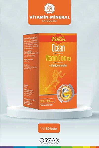 Ocean Vitamin C 1000 mg 30+30 Tablet 1 Alana 1 Bedava (60 Tablet)