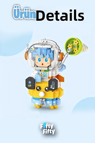 Vagonlife Blue Astronaut 390 Pieces Loz Micro Block Series Toy Set Fflz-8827