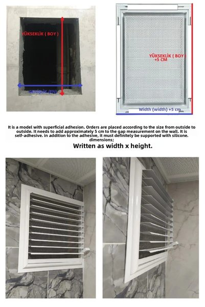 NUBLADO Ventilation Grille Bathroom Wc Toilet Grille Plastic Shutter Gray 35X35 cm