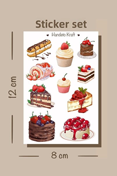 Handeto Kraft Set de autocolante cu tematică dulce, autocolant, album de înse...