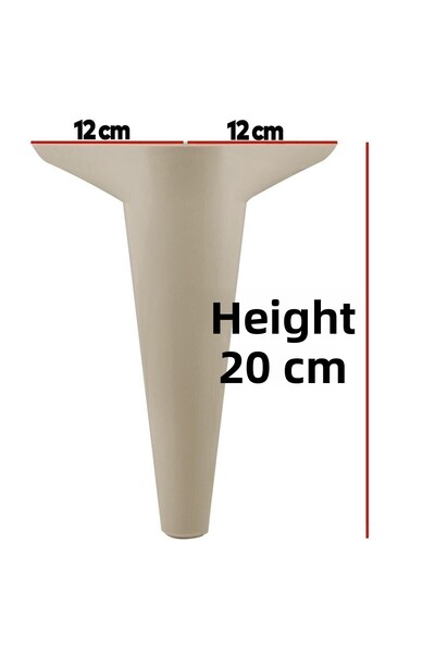 Badem10 Aspen Luxury Furniture Sofa Armchair Tv Unit Console Leg Feet 20 cm Cream (4 Pcs)