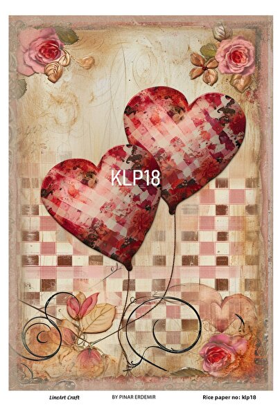 LİNEART KLP18 نموذج القلب سلسلة - 30x42 ديكوباج نحاسي