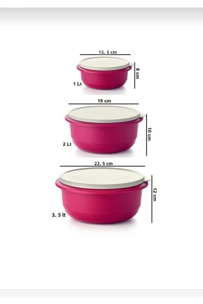 Tupperware MIXIM STORAGE PREPARATION SET 3-PIECE MIX 1-2-3.5 LT