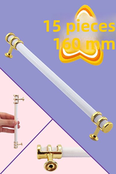 GLASWEN 15 τεμάχια λαβής από ελιά σε λευκό χρυσό 160 χιλιοστά Λαβή για έπιπλα...