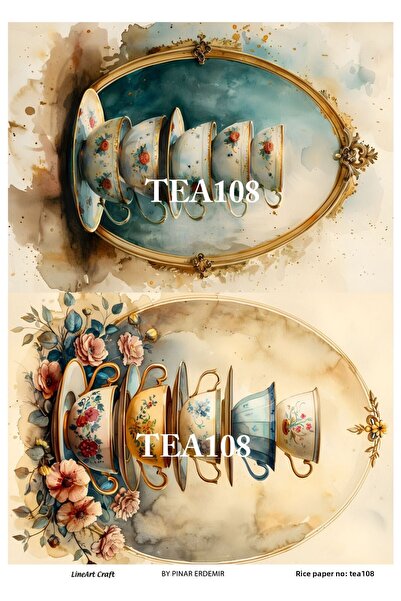 LİNEART سلسلة شاي موديل TEA108 - كوب منقوش على شكل زهرة، 29*42 سم من النحاس